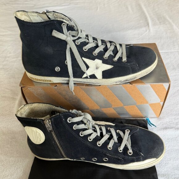 Golden Goose Francy High-Top Sneakers - Navy Suede - Size 40 - Picture 7 of 11